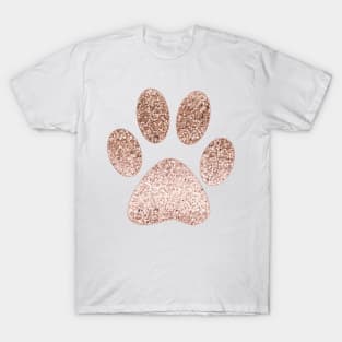 Sparkling rose gold paw print T-Shirt